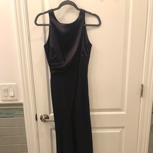 Tahari full-length black cocktail dress